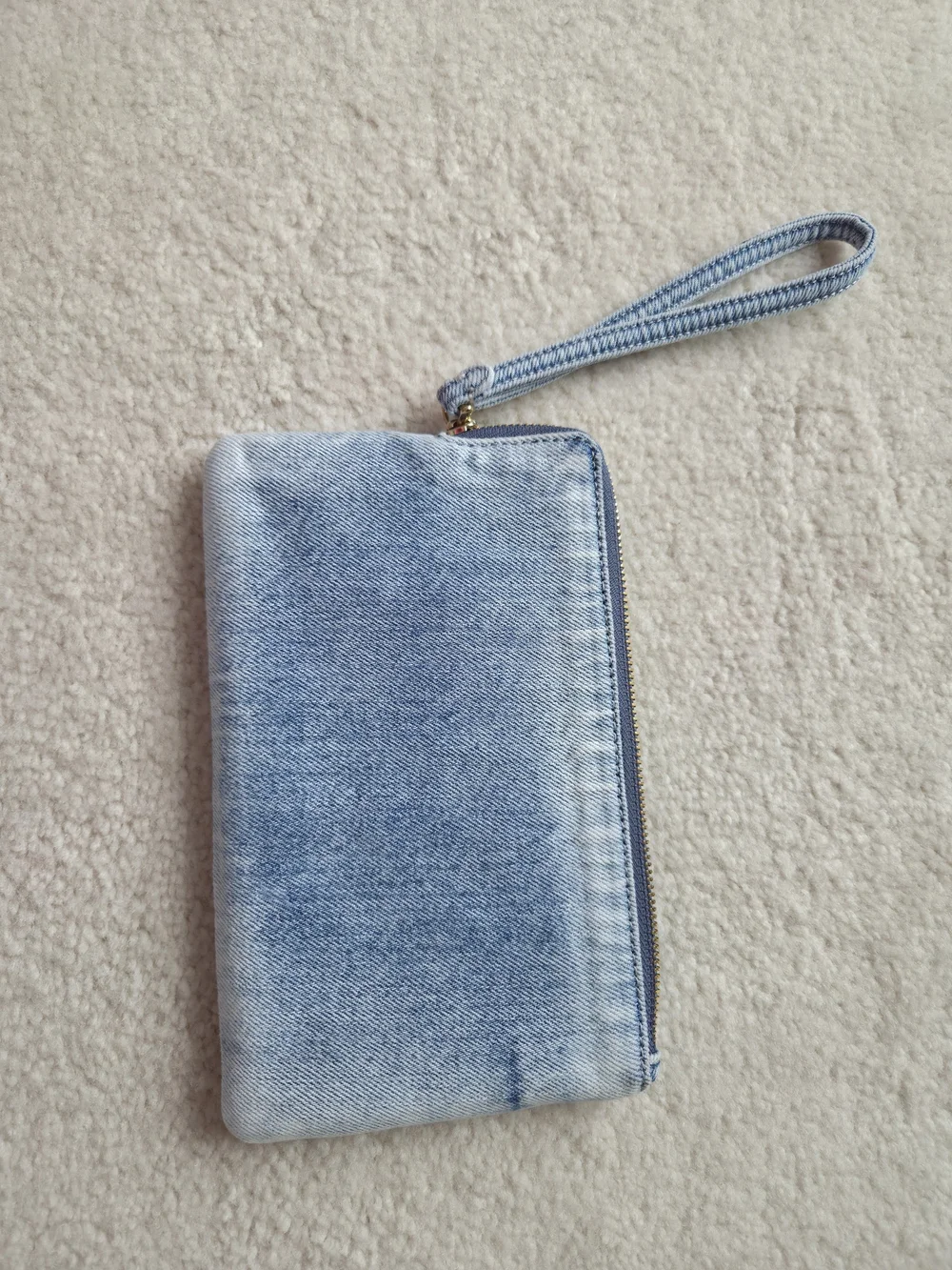 Coach Light Blue Denim Wristlet Clutch